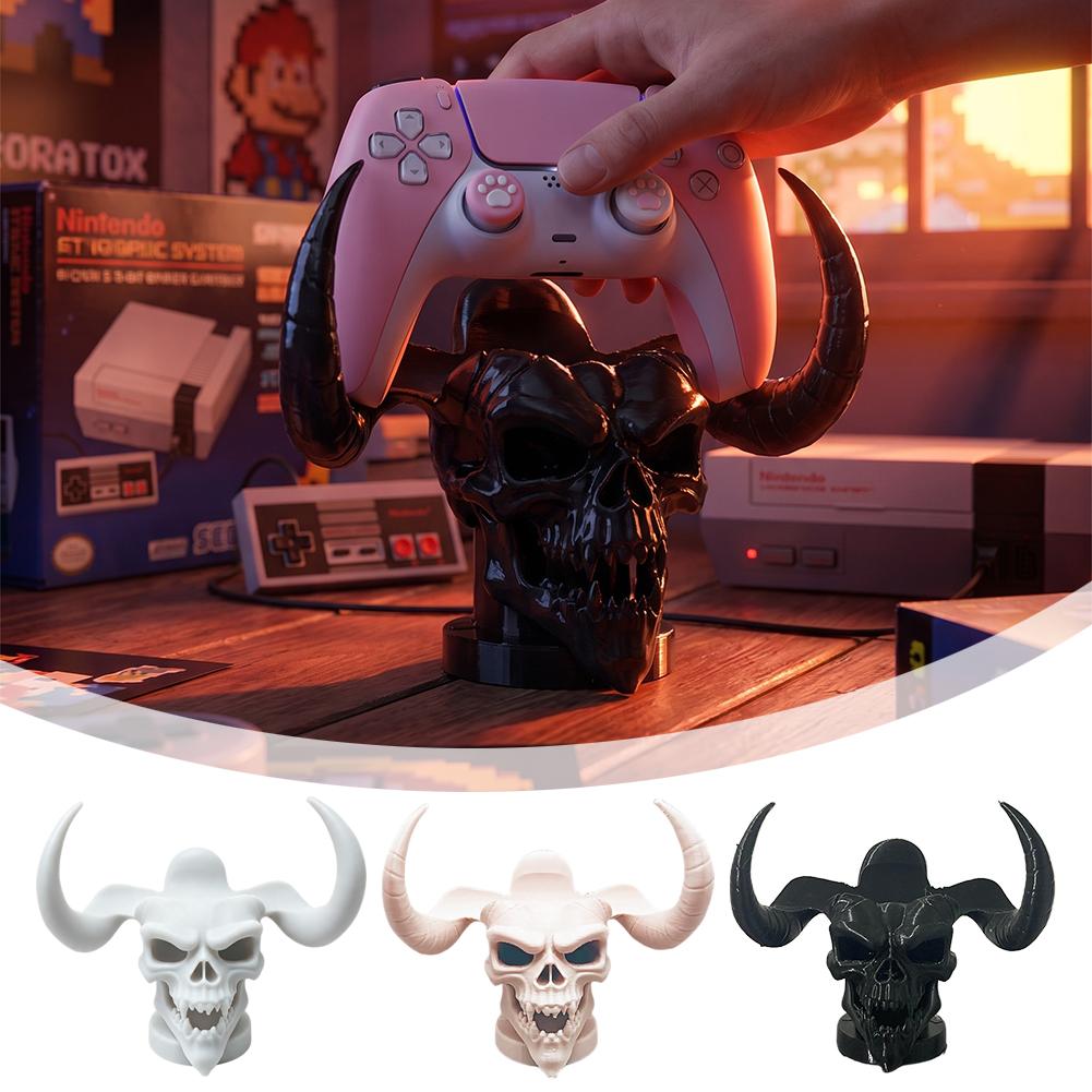ユニークなデビルスカルホーンコントローラーホルダー デスクオ - Gaming Accessories For Room のレビューと価格