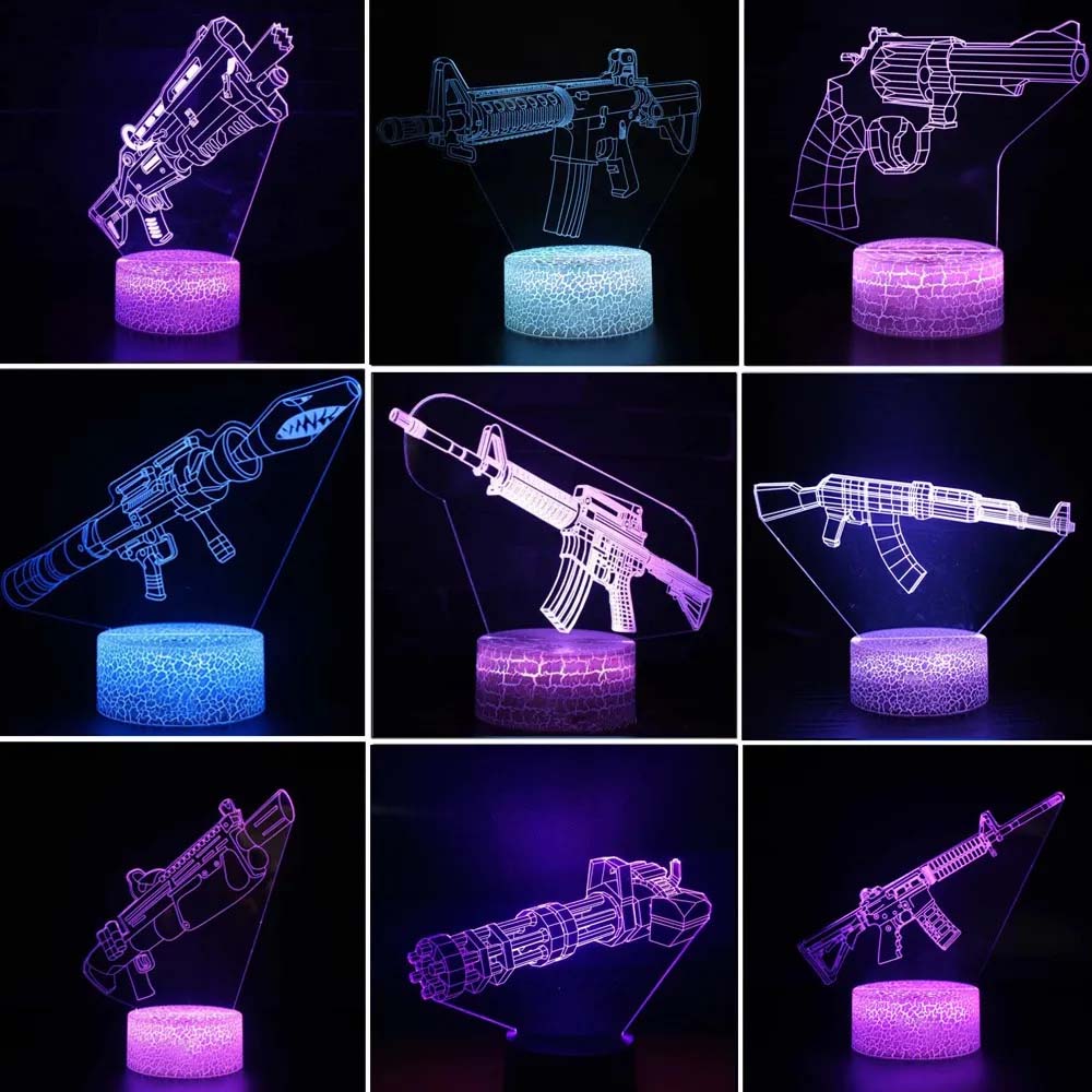 ゲームライフル 3D Led ナイトライトゲームデスクトップ - Accessories For Your Gaming Room のレビューと価格